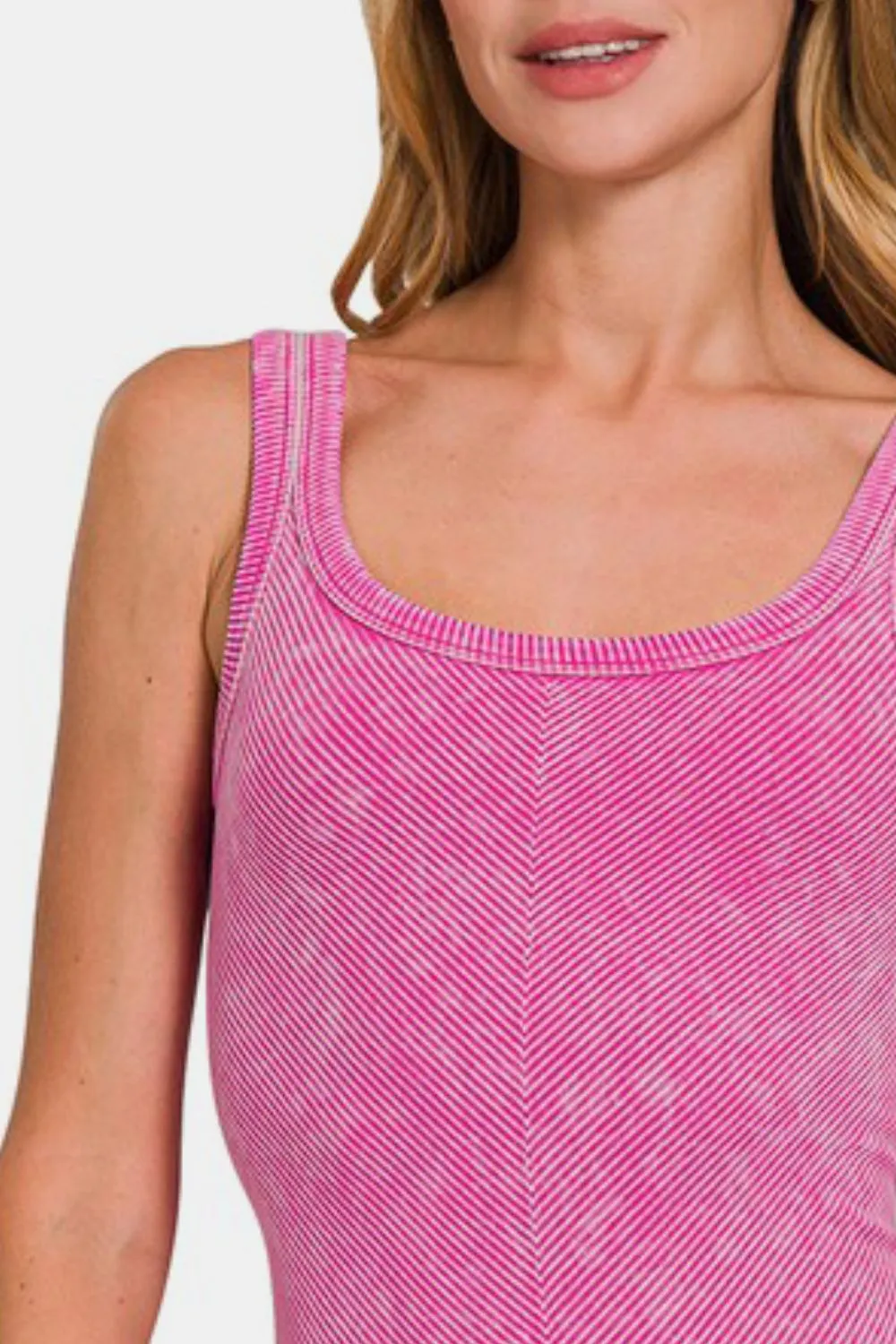 Ribbed Scoop Neck Tank, image 2