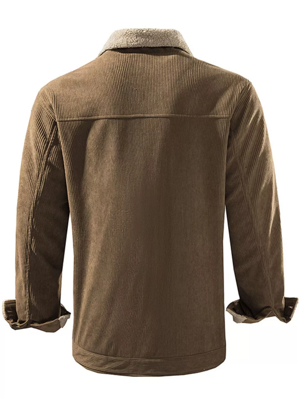 Men's Corduroy Sherpa Lined Button-Up Jacket, image 8