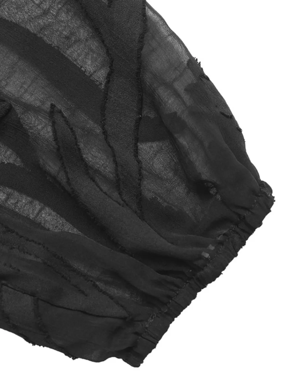 Sheer Notched Button Front Blouse, image 6