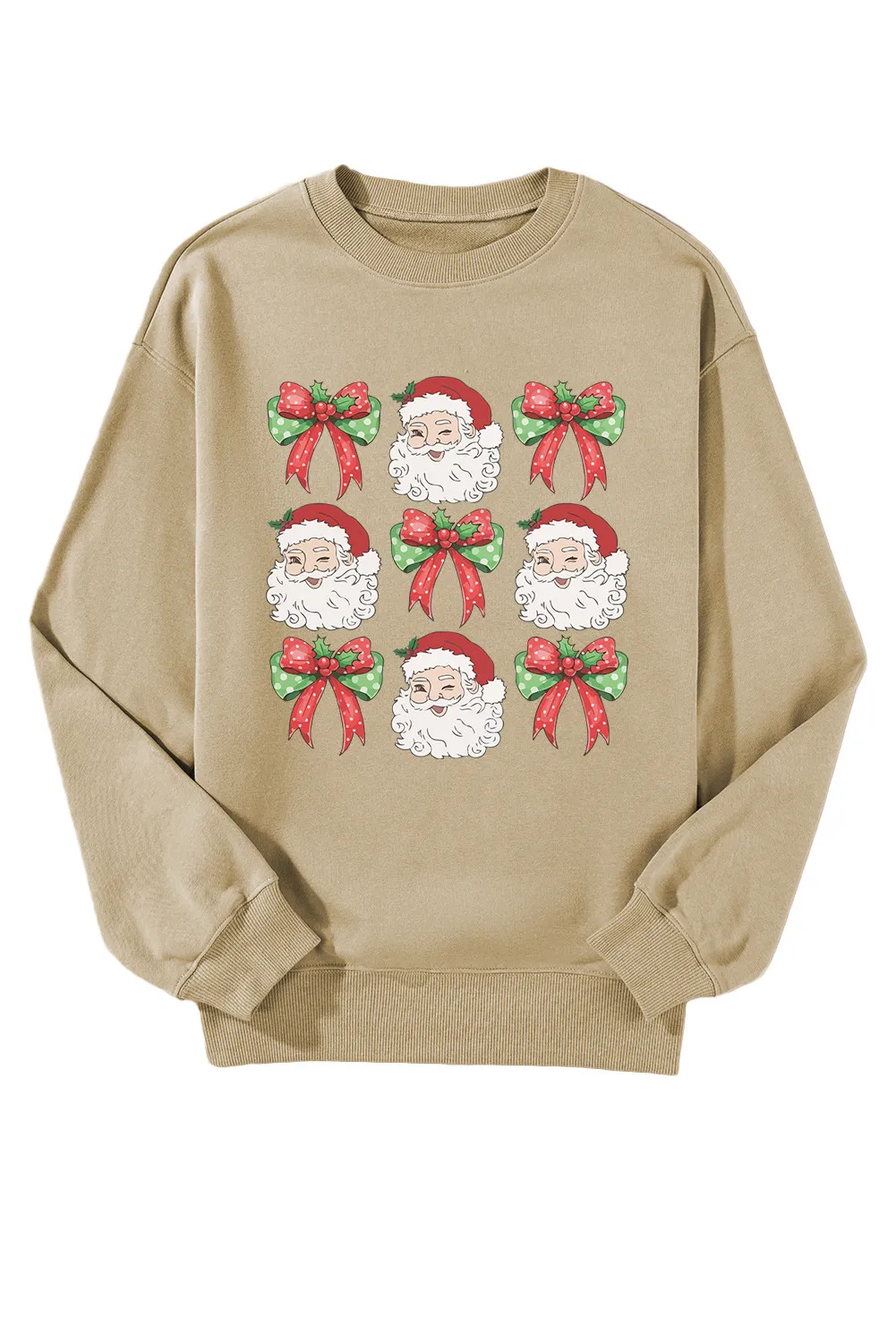 Santa Graphic Round Neck Long Sleeve Sweatshirt, image 2