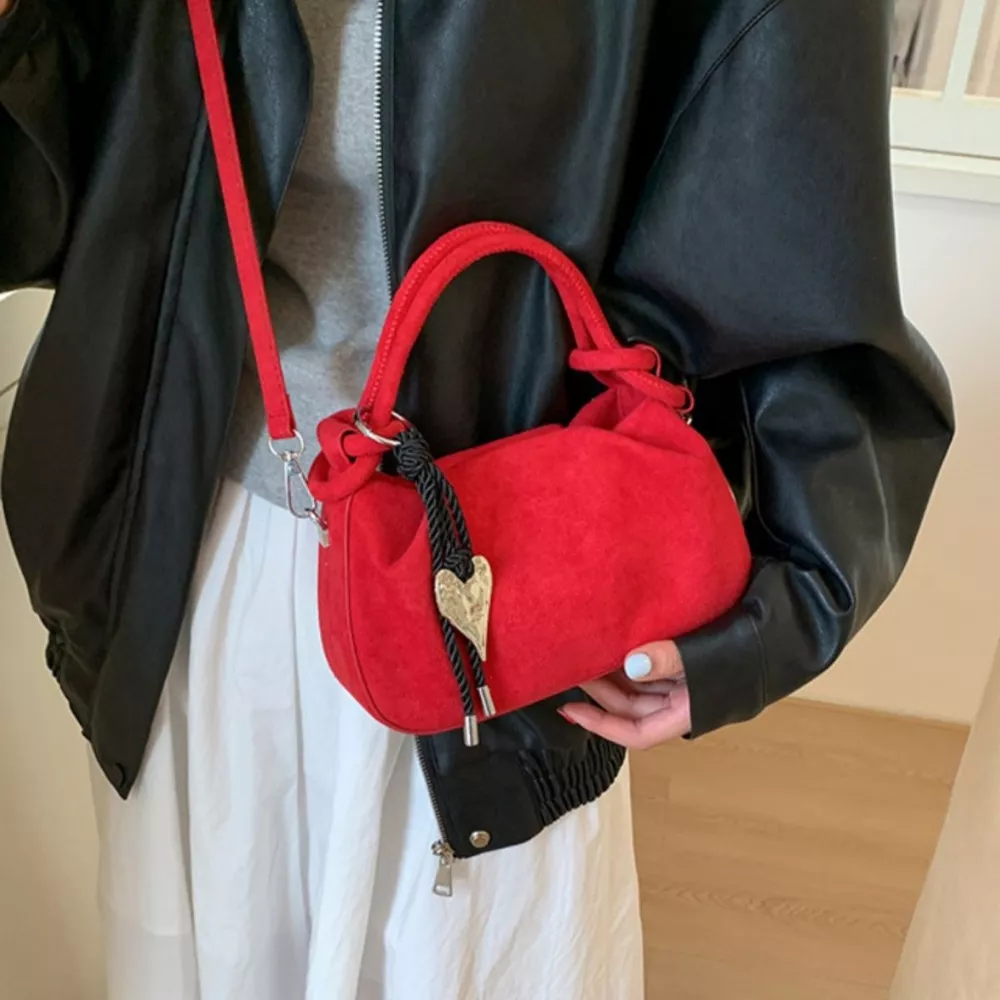 Suede Mini Crossbody Bag with Adjustable Strap, image 7