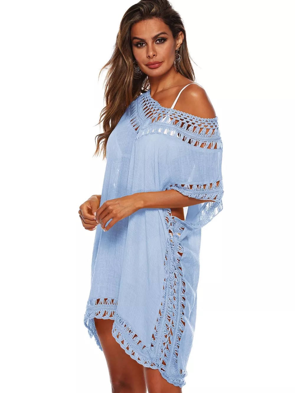 Crochet Trim V-Neck Cover-Up Dress, image 20