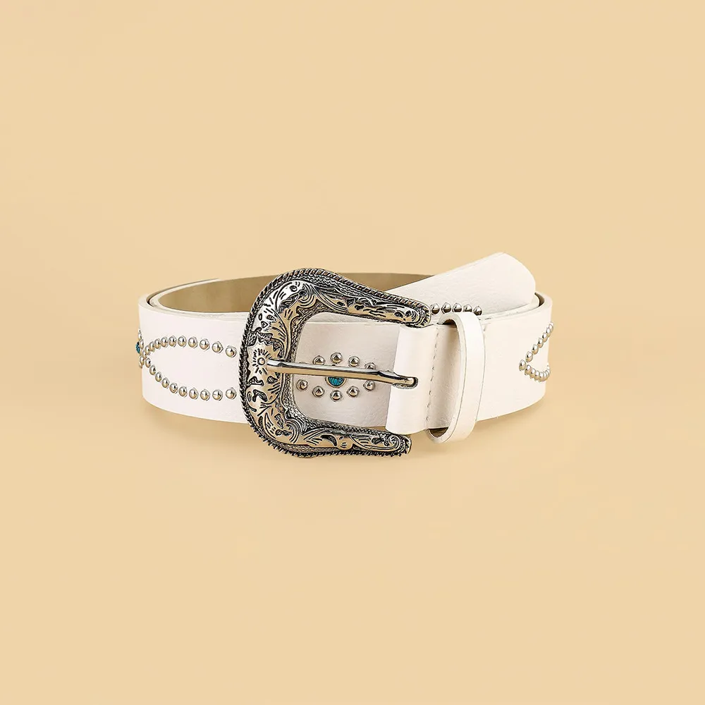 PU Leather Rhinestone Belt, image 6
