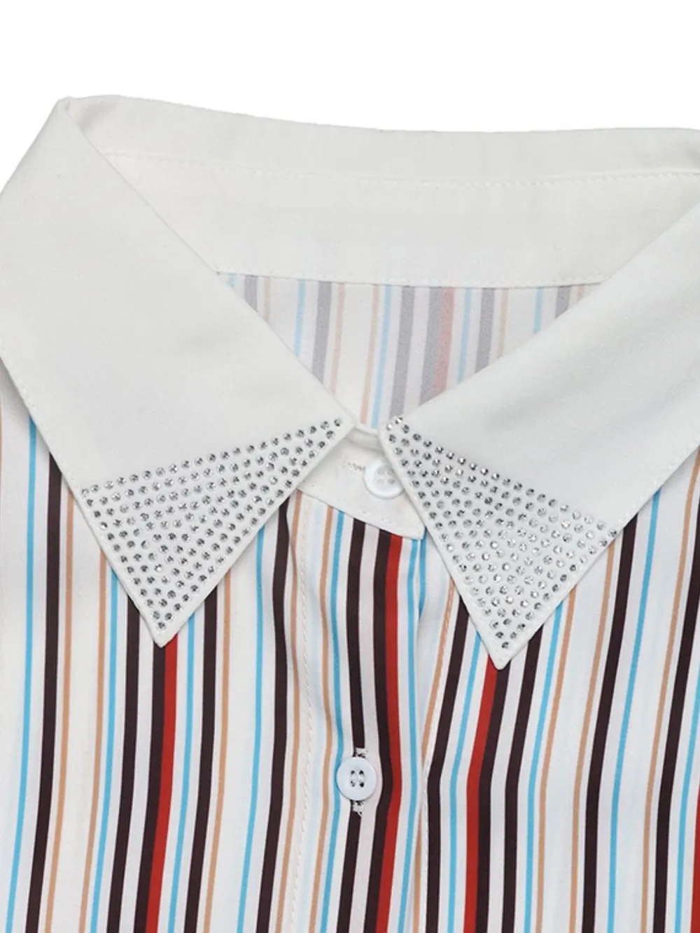 Contrast Striped Collared Neck Long Sleeve Shirt, image 5