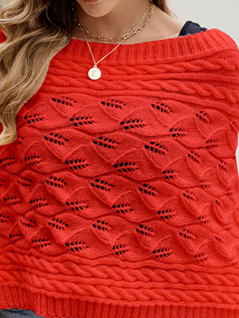 Cable Knit Batwing Sleeve Sweater, image 8