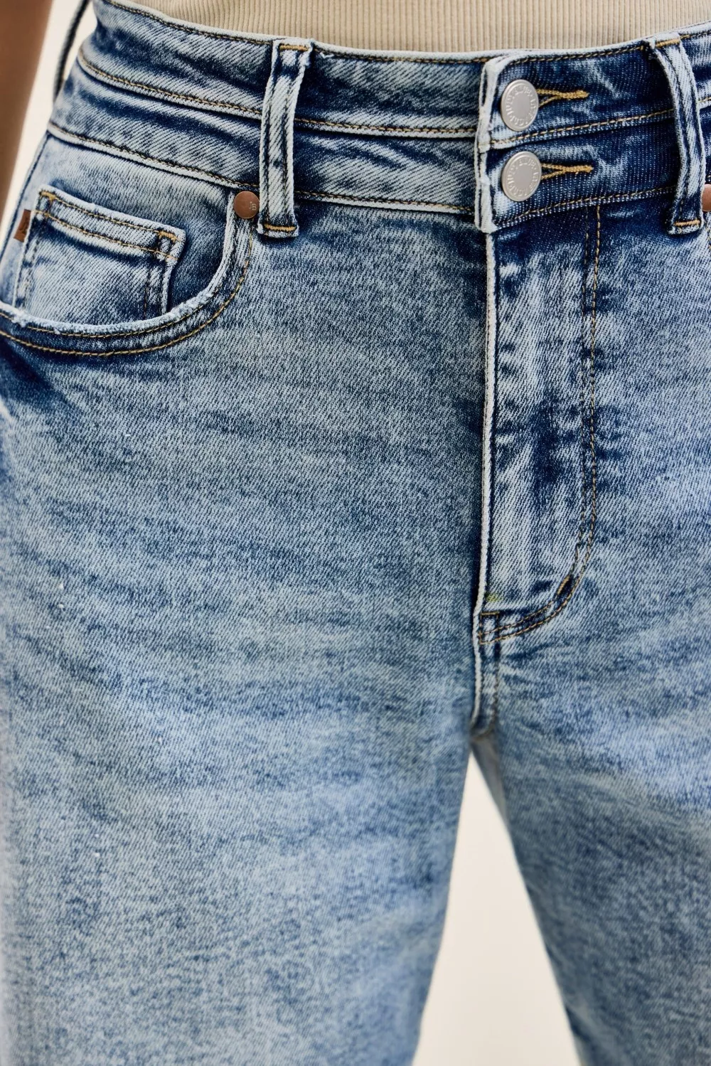 Full Size High Waist Marlow Arc Leg Jeans with Double Waistband Plus Size, image 4
