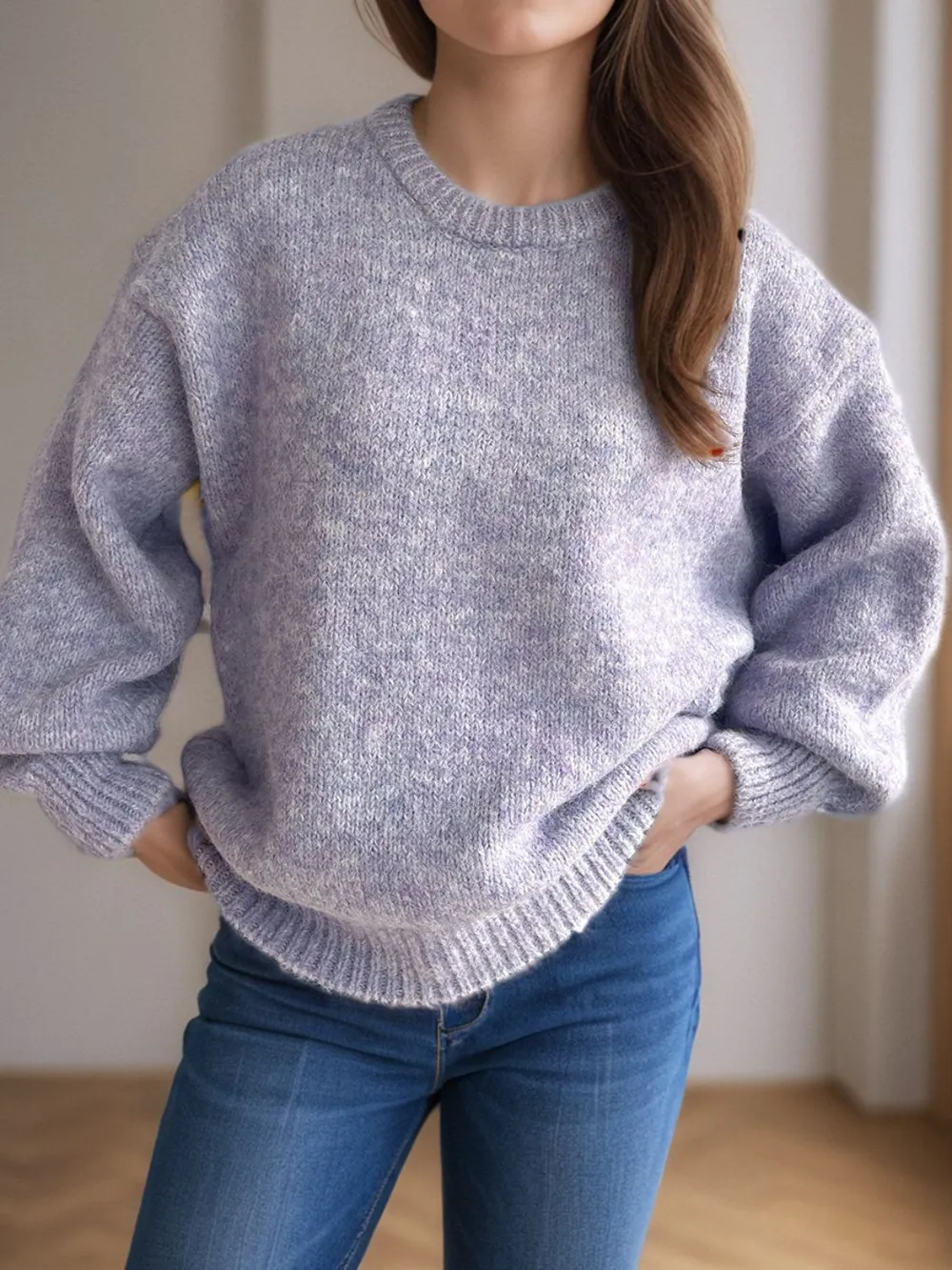 Round Neck Long Sleeve Sweater, image 22