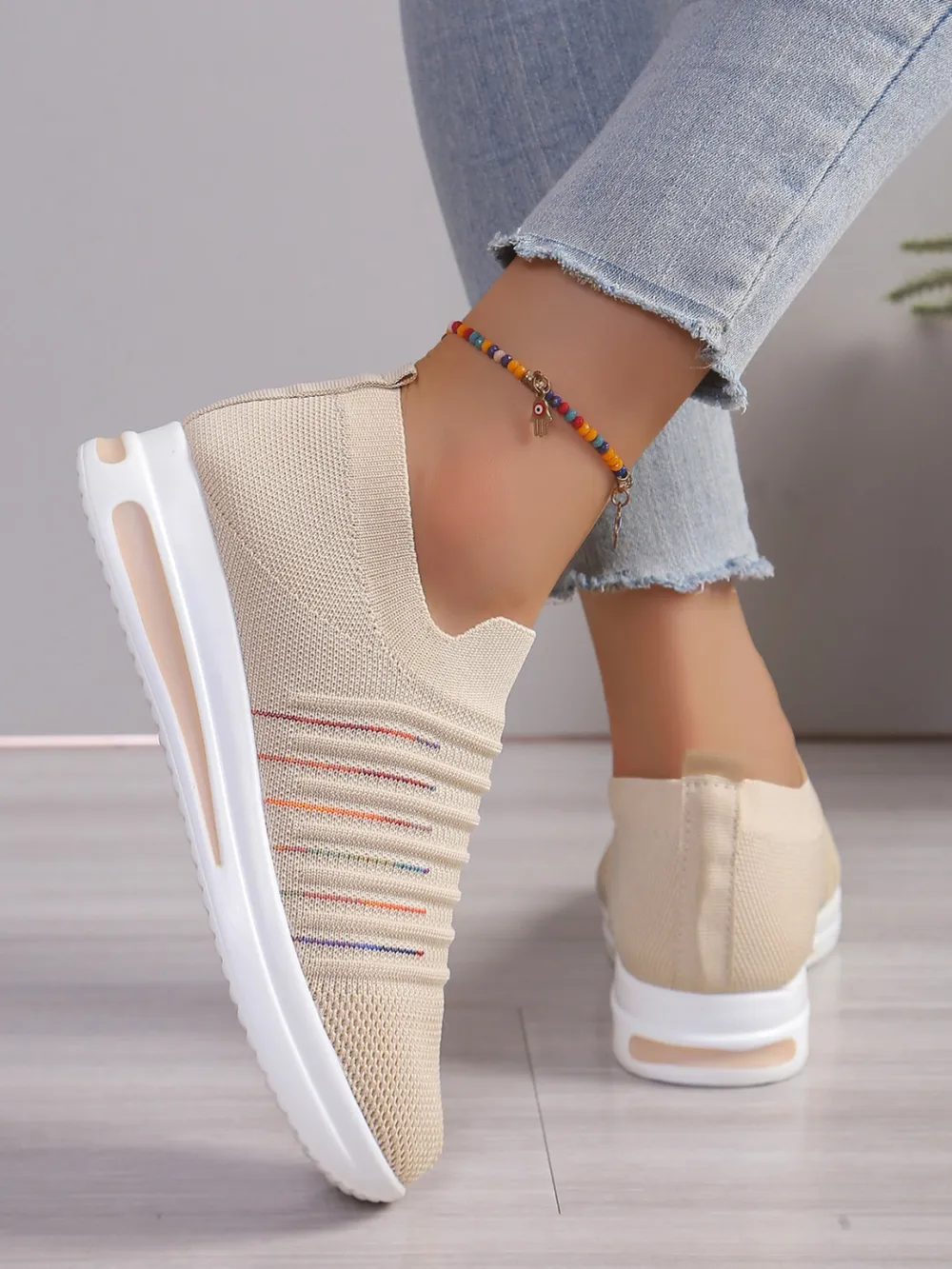 Breathable Mesh Wedge Sneakers, image 4