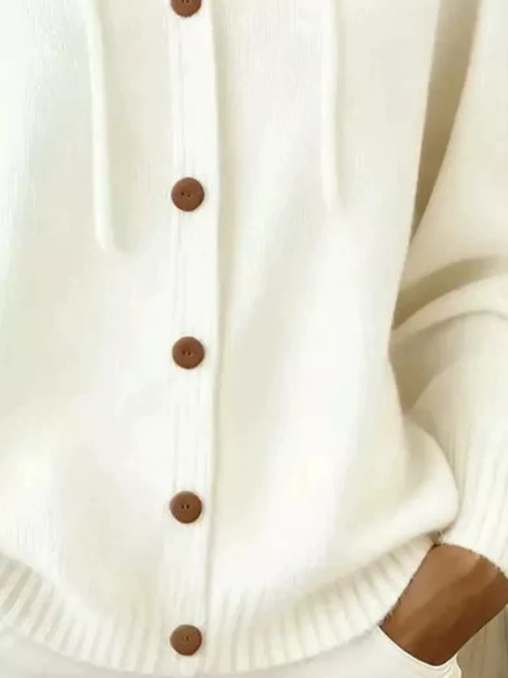 Full Size Hooded Button-Down Knit Cardigan Plus Size, image 7