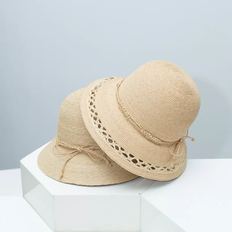Straw Bucket Hat with Decorative Band, image 4