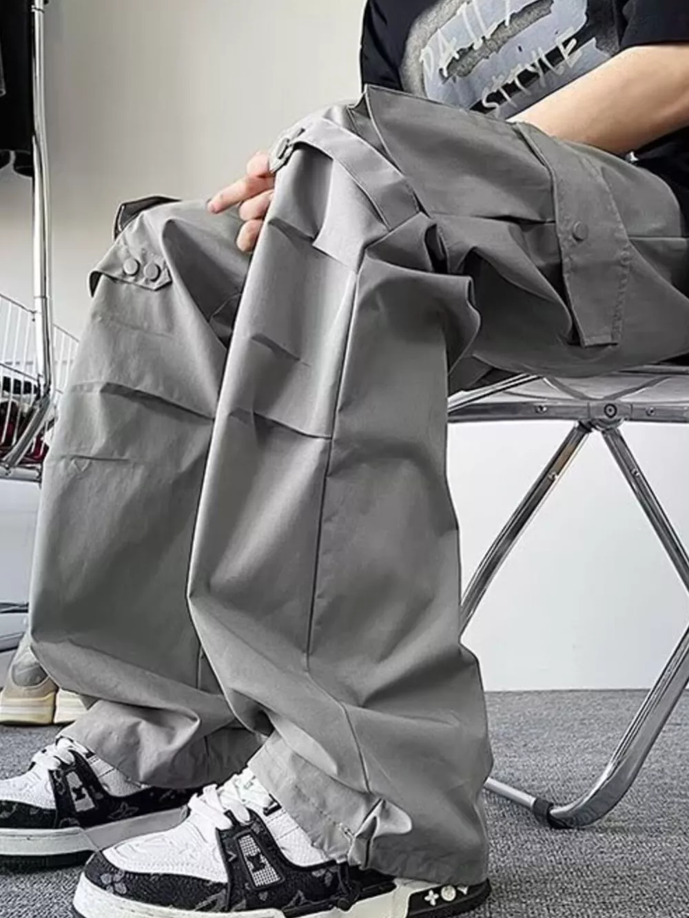 Men's Plus Size Loose Fit Multi-Pocket Cargo Pants, image 2