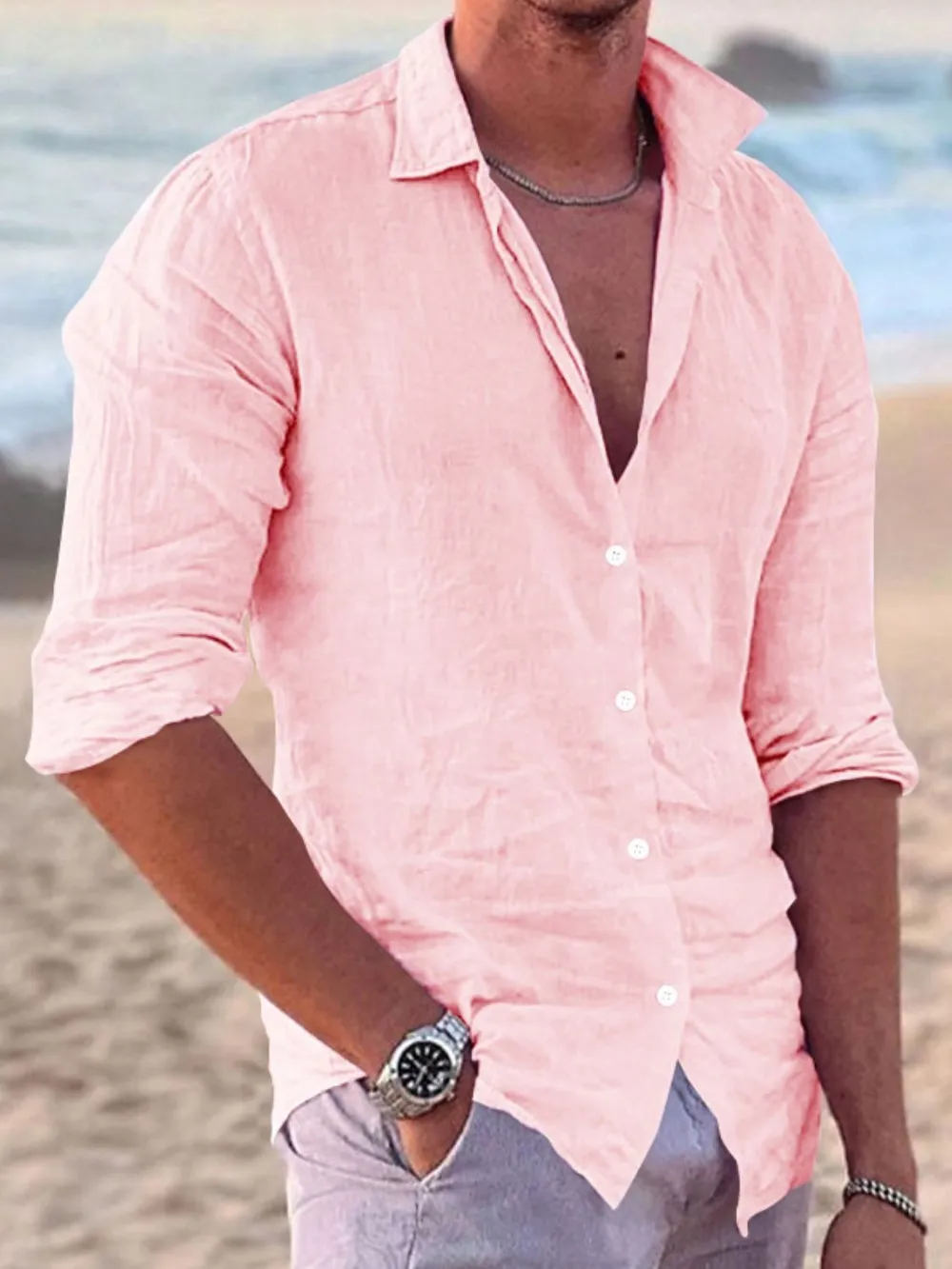 Men's Full Size Button Up Long Sleeve Shirt Plus Size, image 9