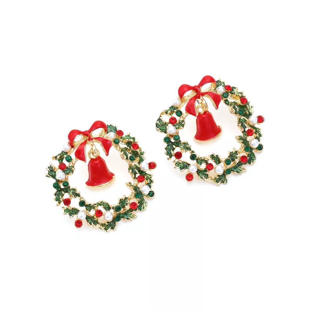 Christmas Wreath Bell Earrings