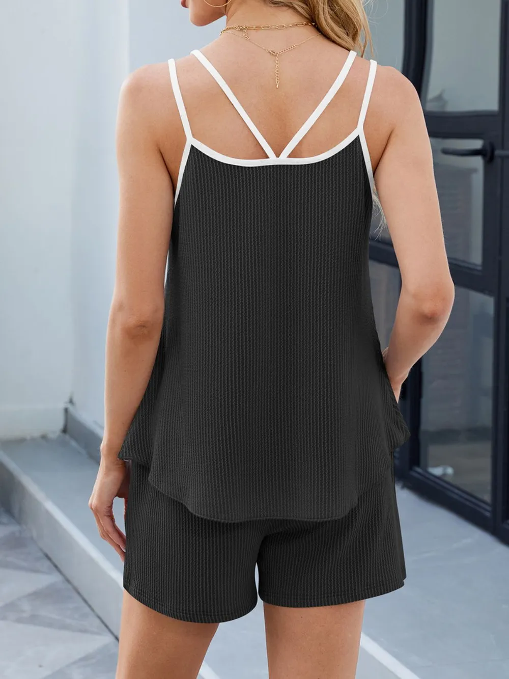 Double Spaghetti Strap Cami and Shorts Set, image 10