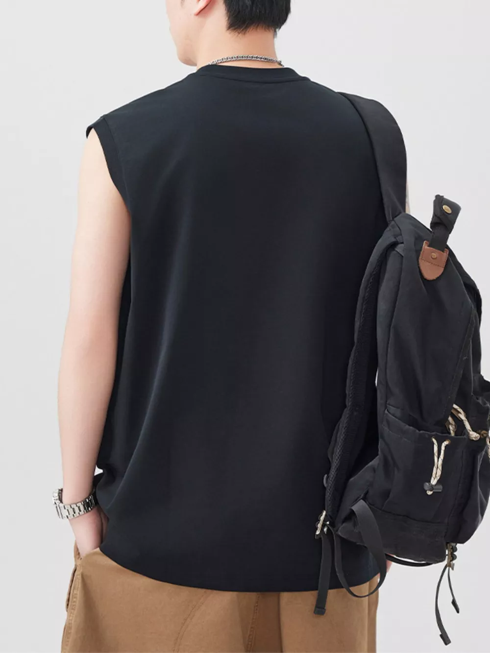 Men's Plus Size Round Neck Tank, image 6