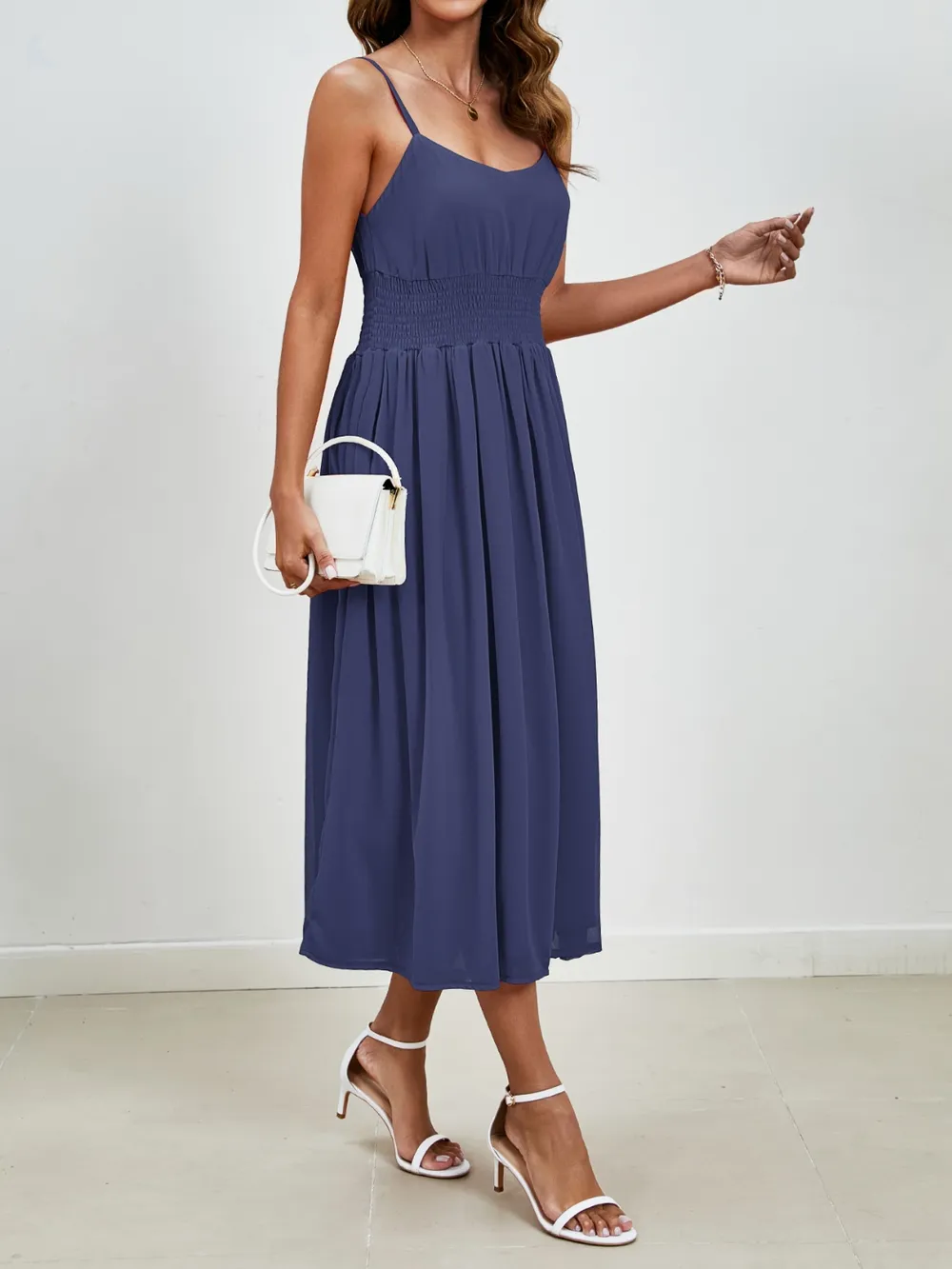Scoop Neck Midi Cami Dress, image 10