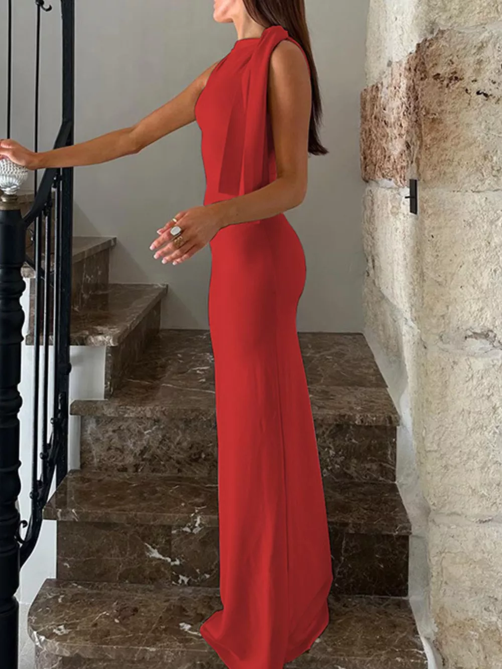 Sleeveless Maxi Dress with Draping Detail, image 22