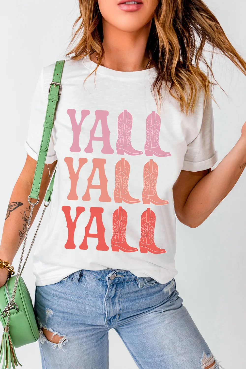Letter Graphic Round Neck Short Sleeve T-Shirt, image 4