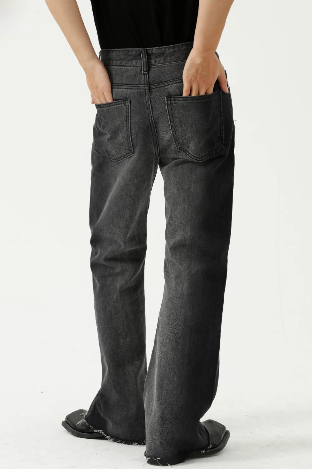 Frayed Hem Jeans with Pockets, image 4
