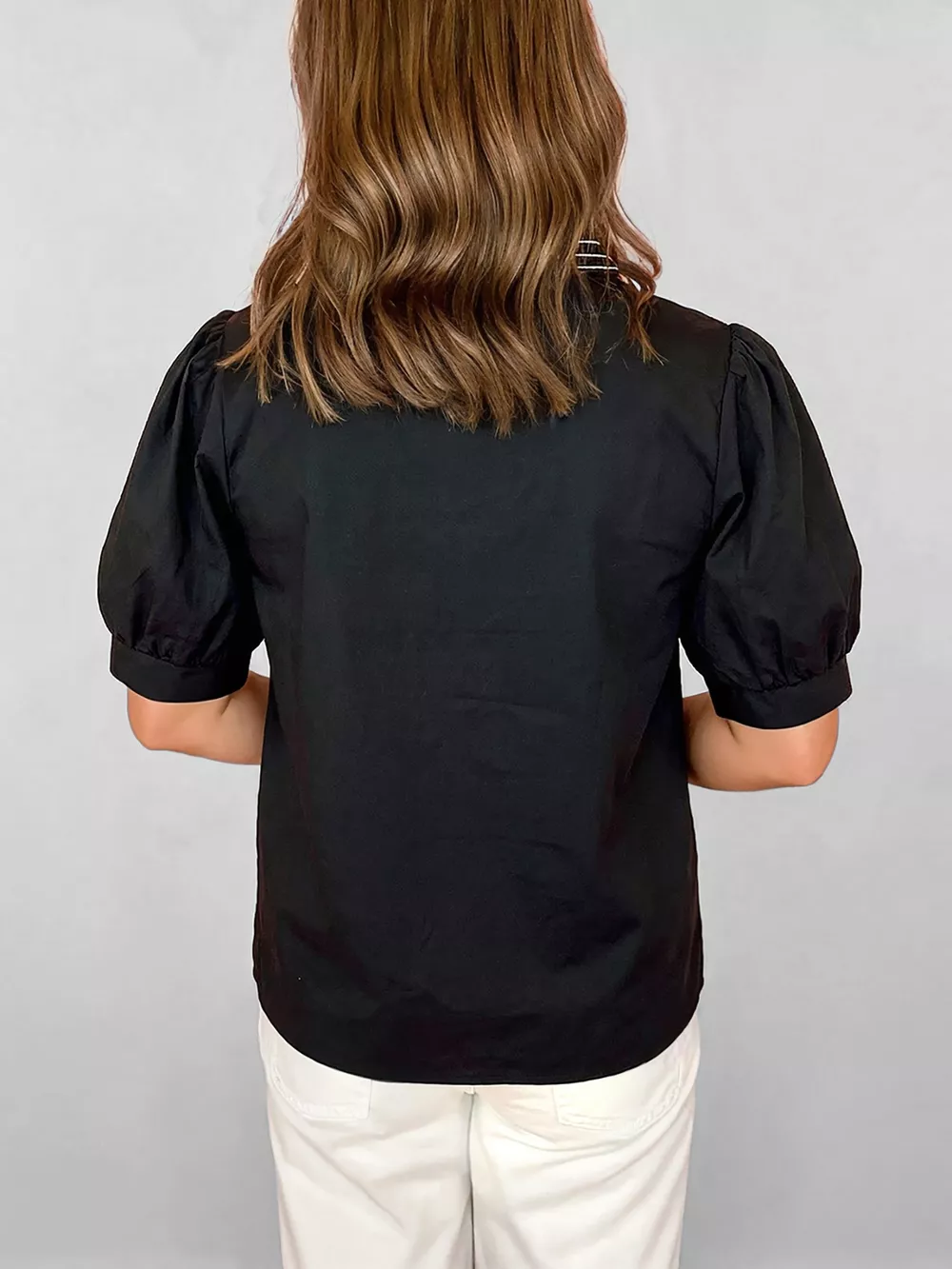 Notched Puff Sleeve Blouse, image 2