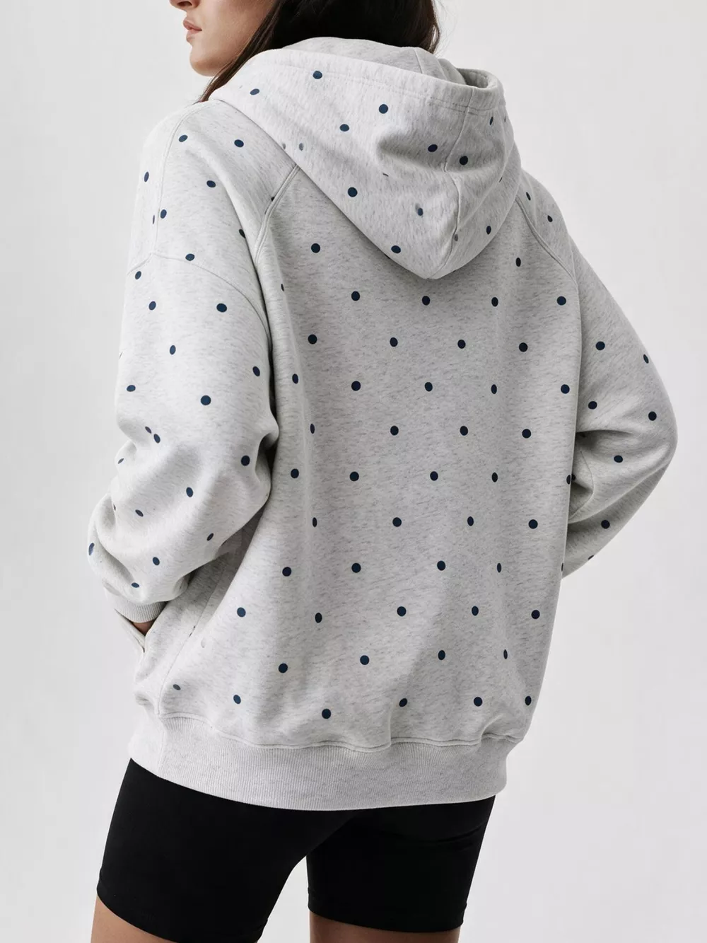 Polka Dot Kangaroo Pocket Hoodie, image 2