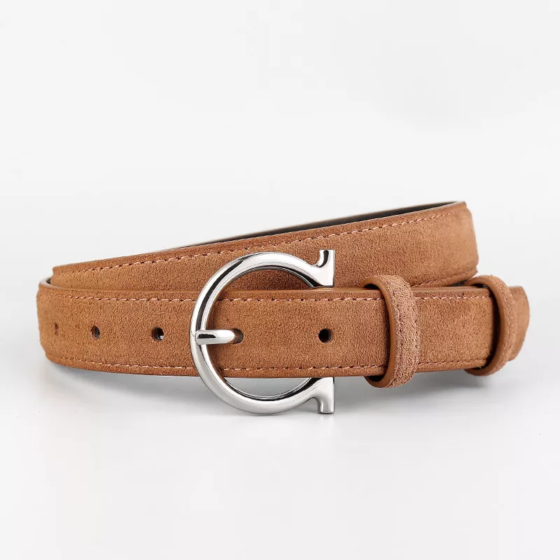 Leather Belt with Silver Buckle, image 5
