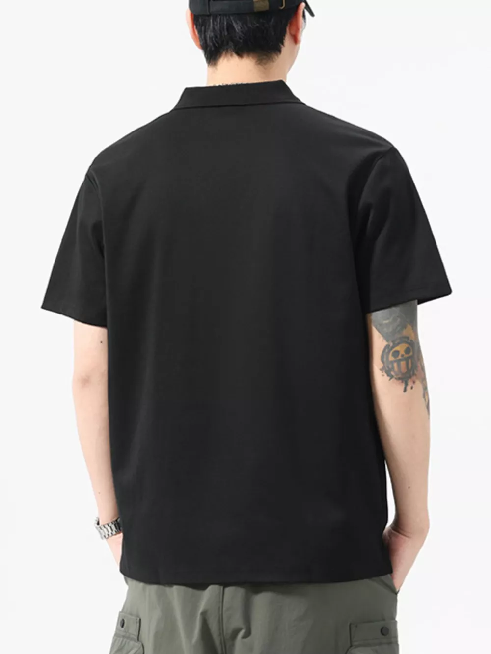 Men's Full Size Solid Color Casual Polo Shirt Plus Size, image 3