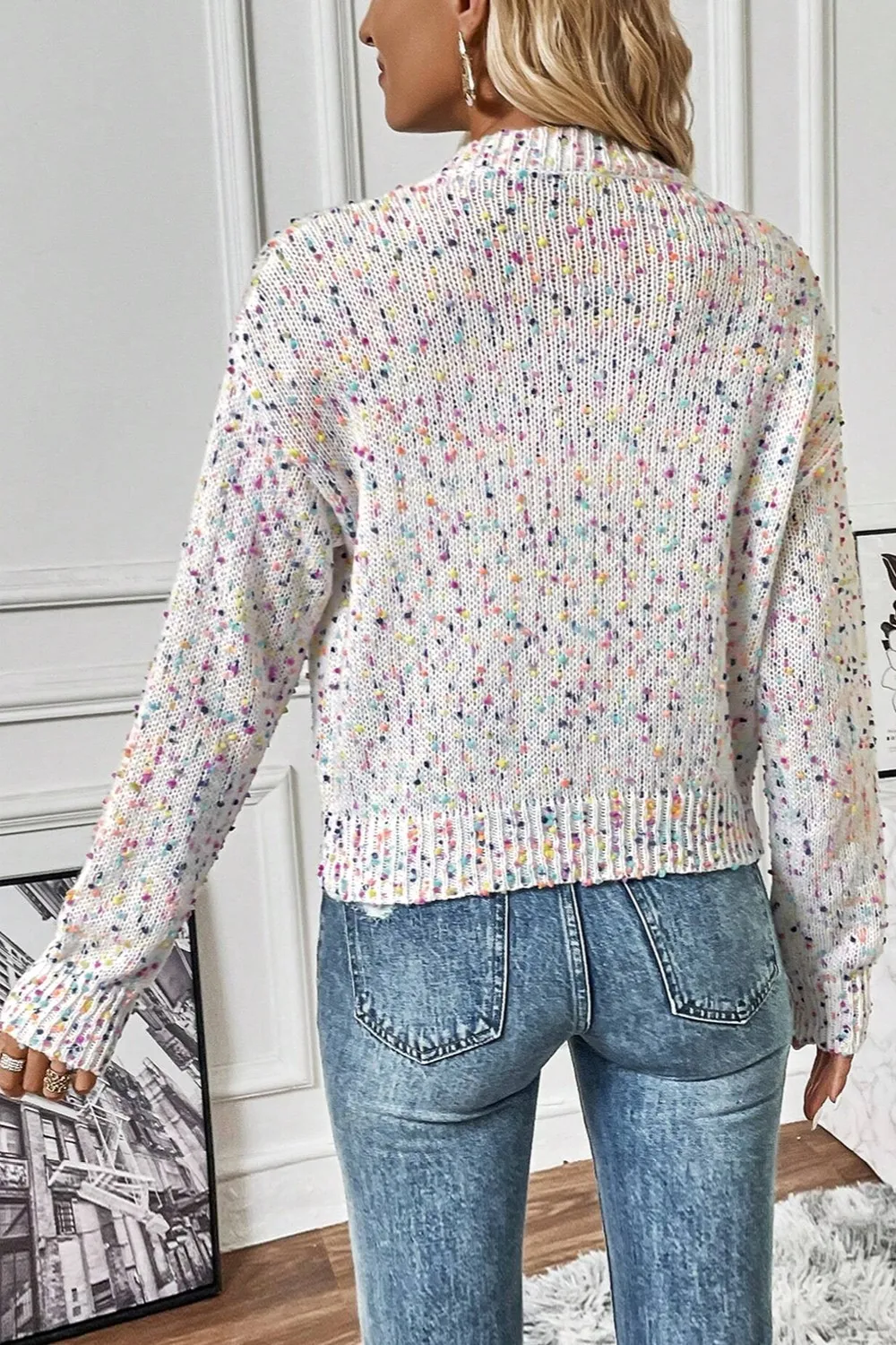 Confetti Button Up Long Sleeve Cardigan, image 6