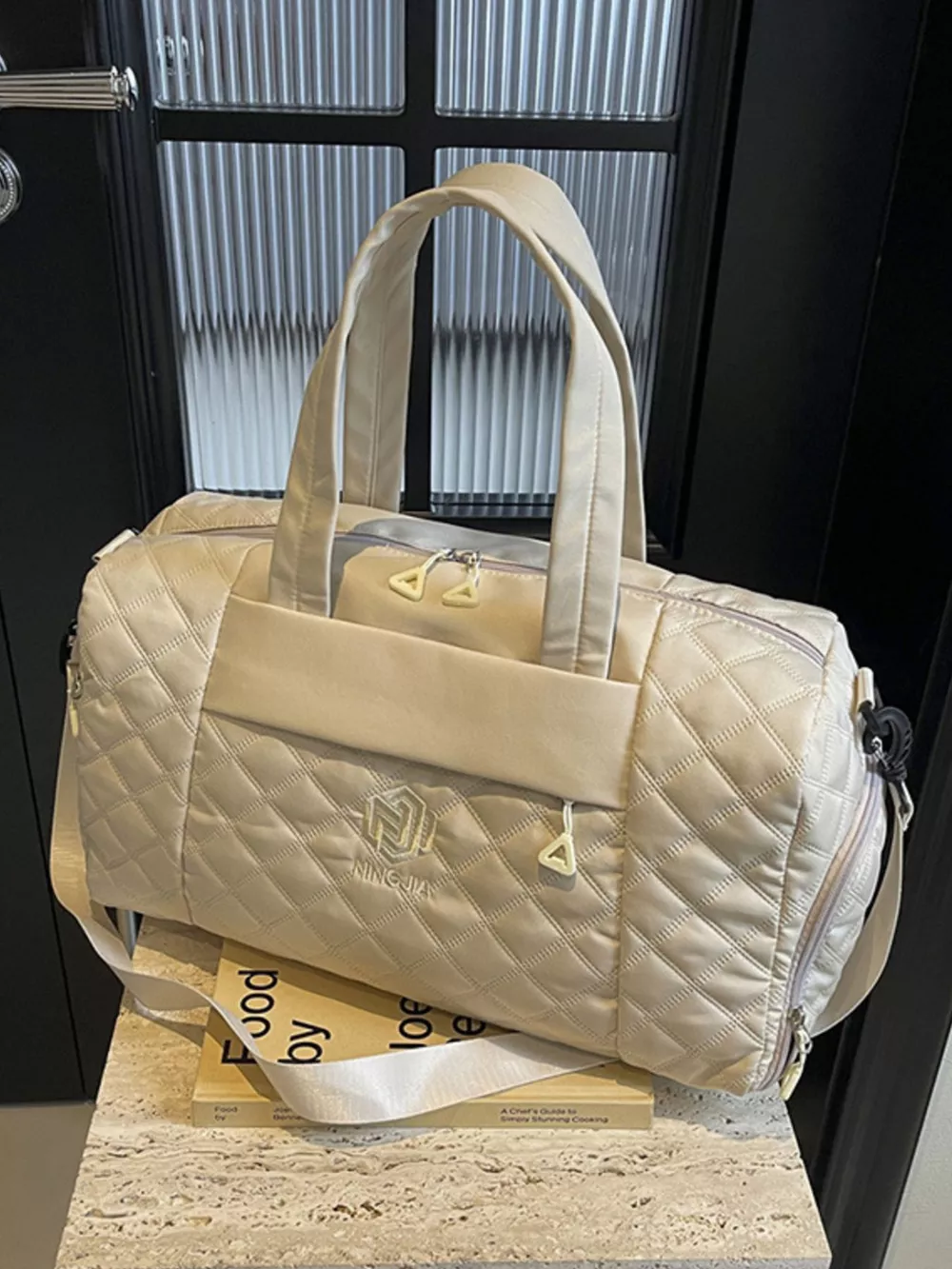 Quilted Duffel Bag with Adjustable Strap, image 8