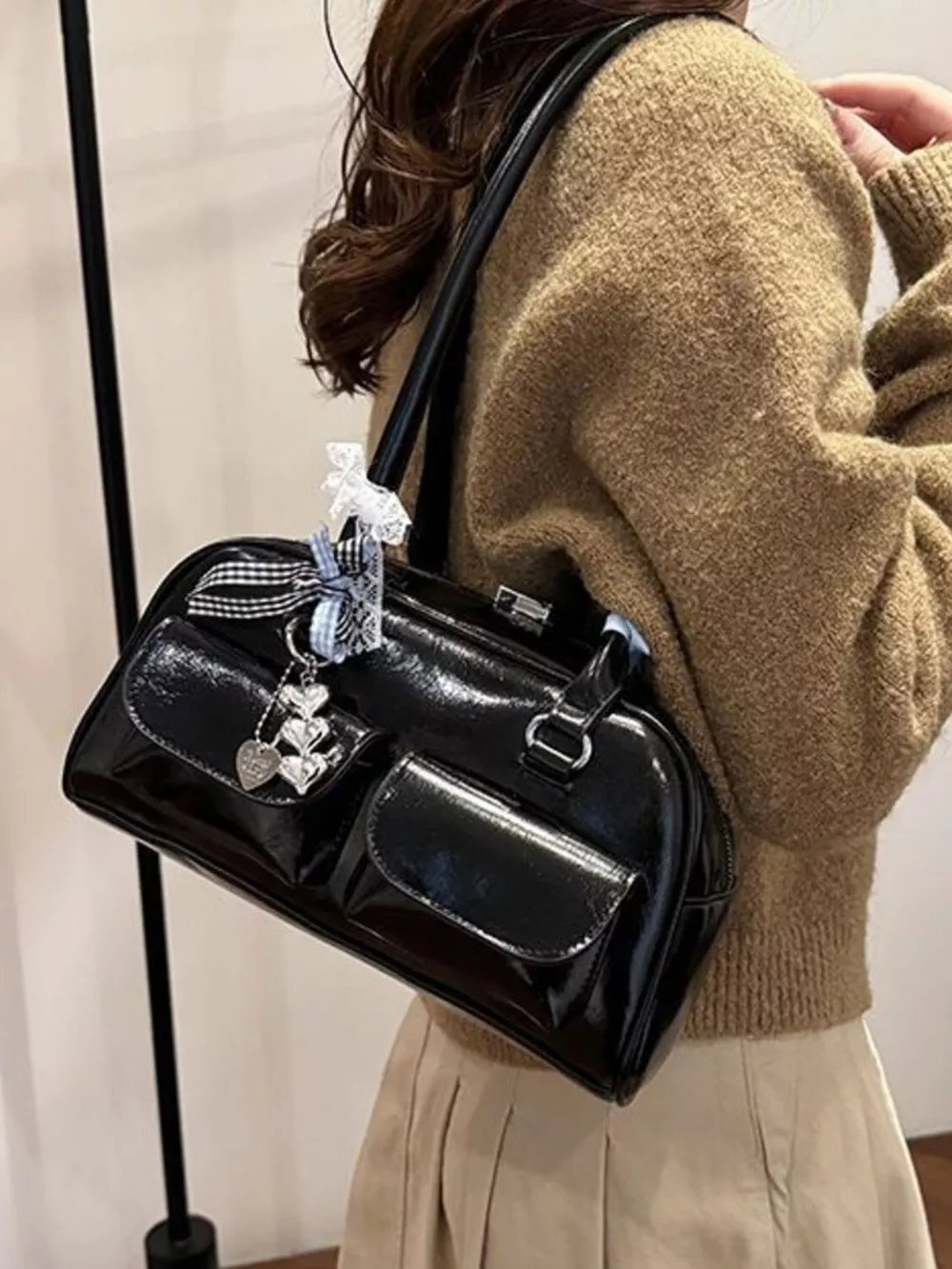 Faux Leather Shoulder Bag, image 4