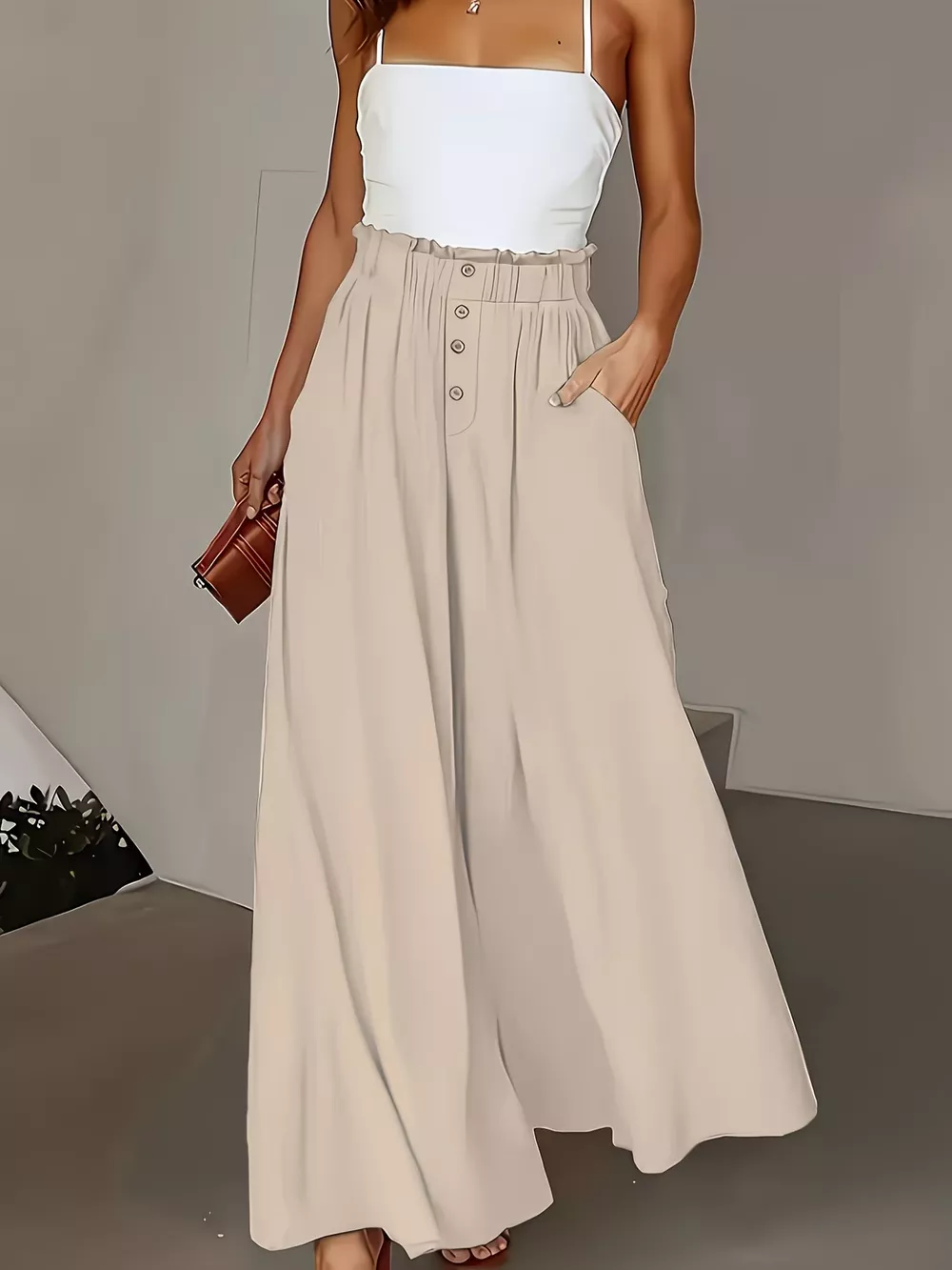 High Waist Wide Leg Pants