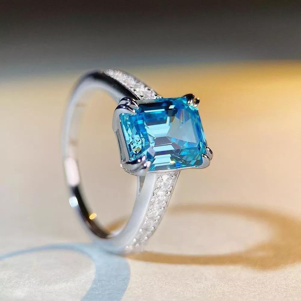 925 Sterling Silver Zircon Geometric Ring, image 2