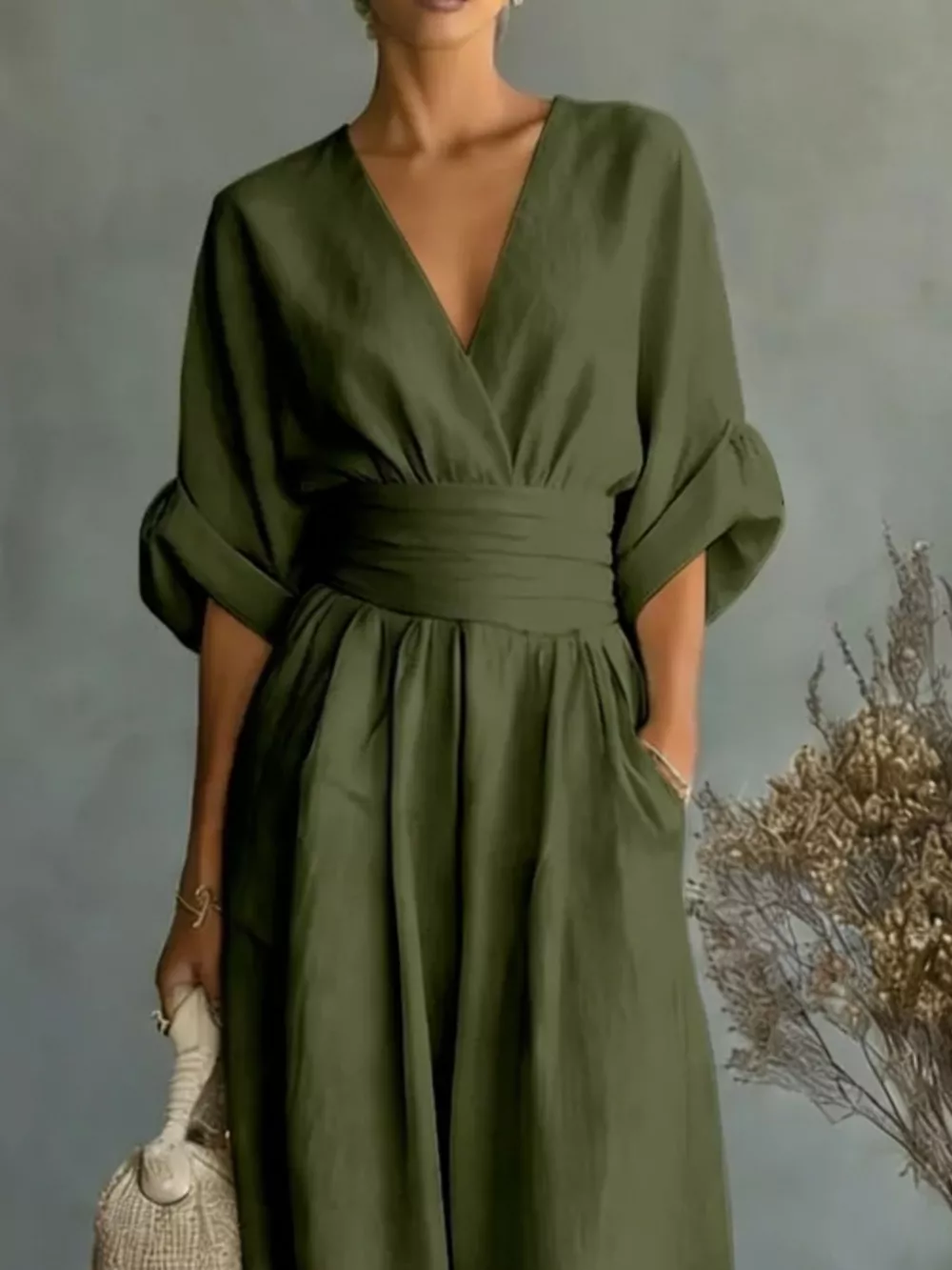 Full Size Half Sleeve Wide-Leg Jumpsuit Plus Size, image 29