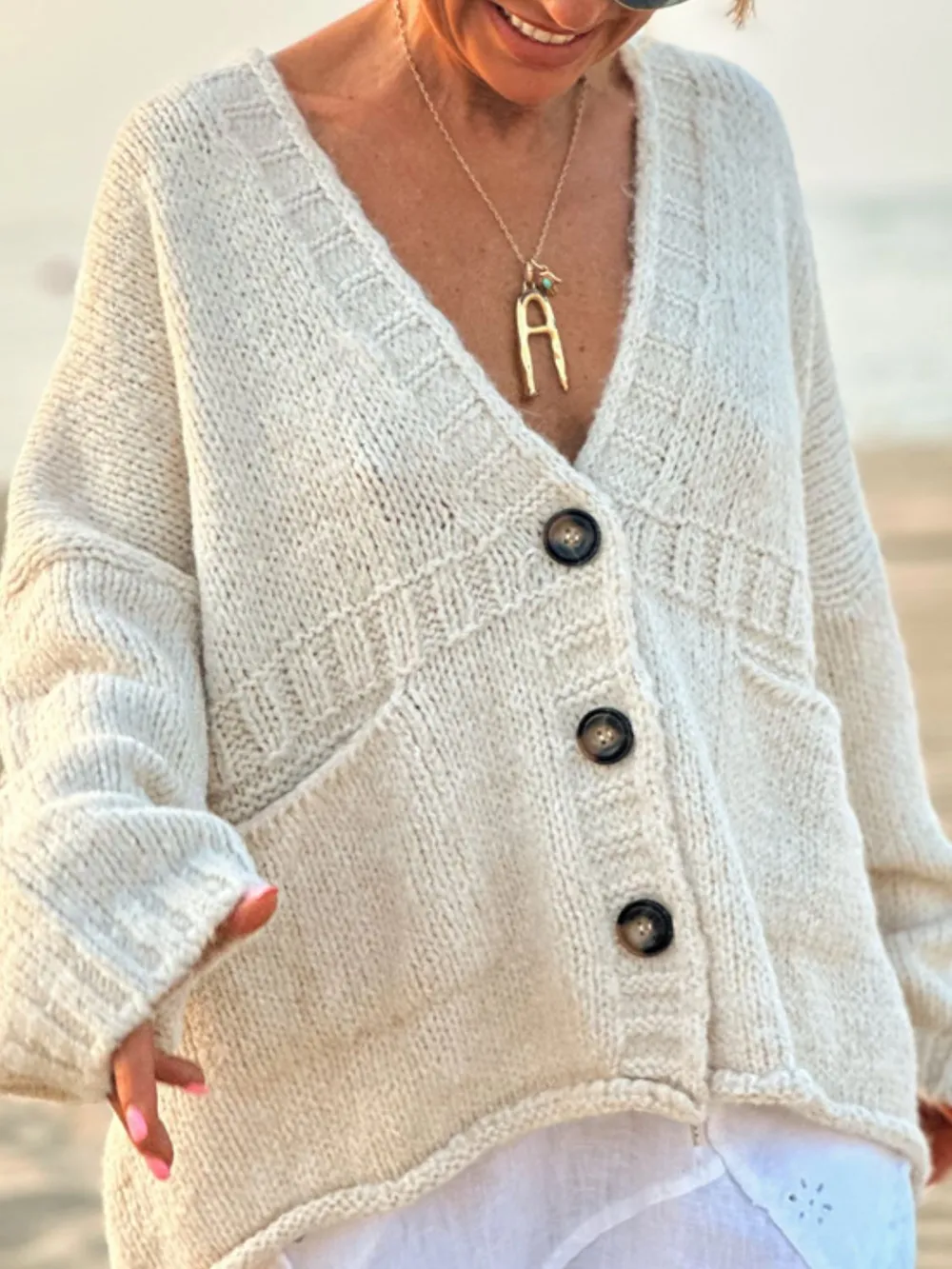 Pocketed V-Neck Button Up Cardigan, image 12
