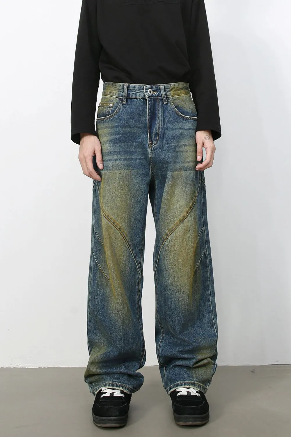 Men's Washed Jeans with Pockets, image 2
