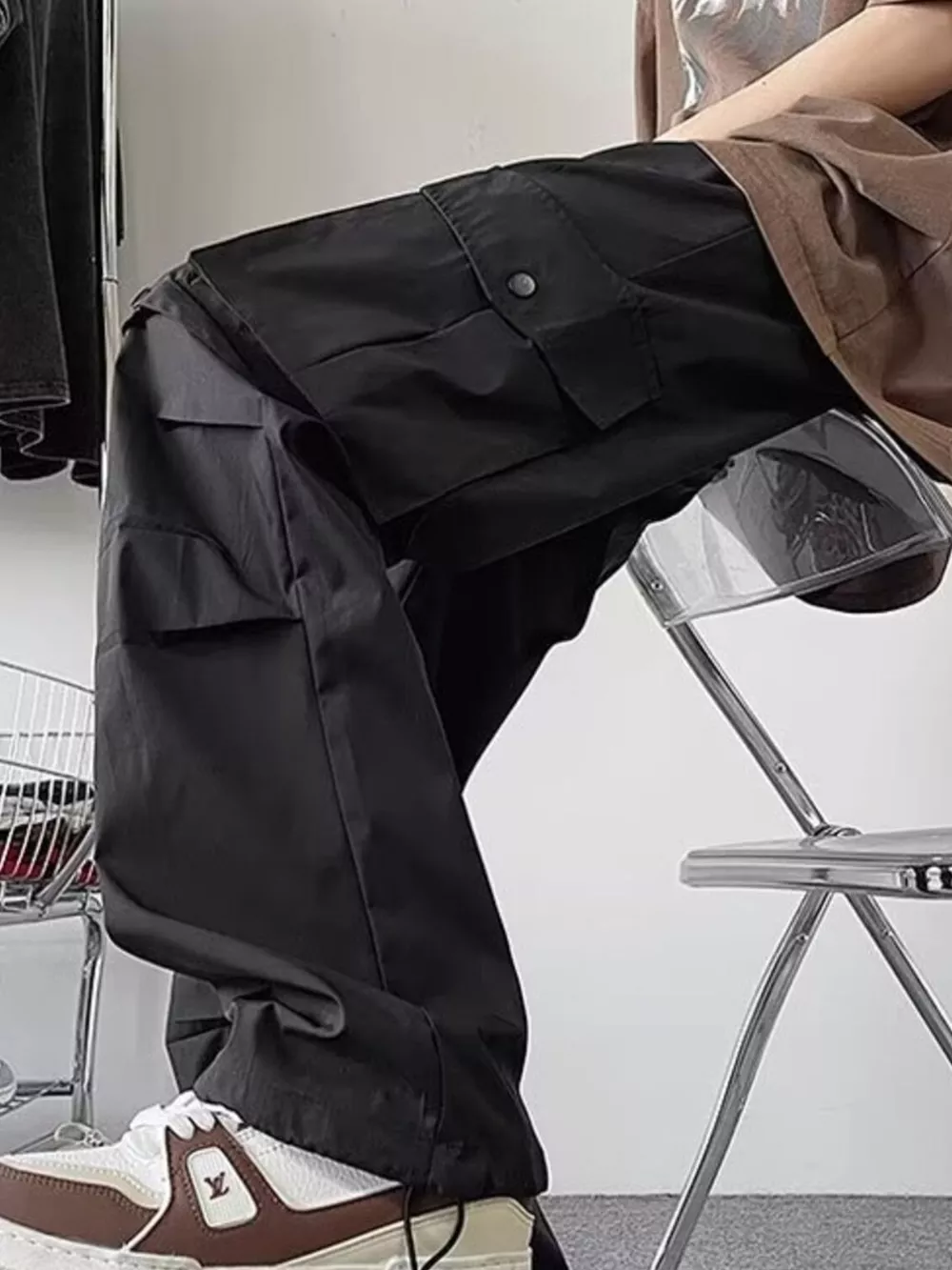 Men's Plus Size Loose Fit Multi-Pocket Cargo Pants, image 5