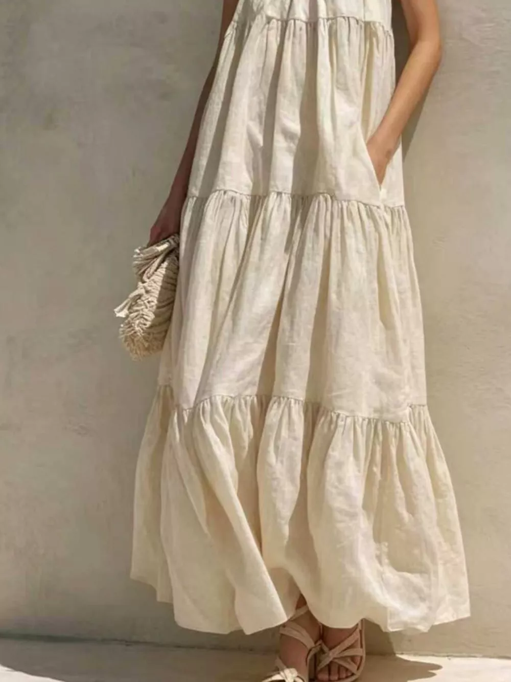 Tiered Scoop Neck Maxi Dress, image 4
