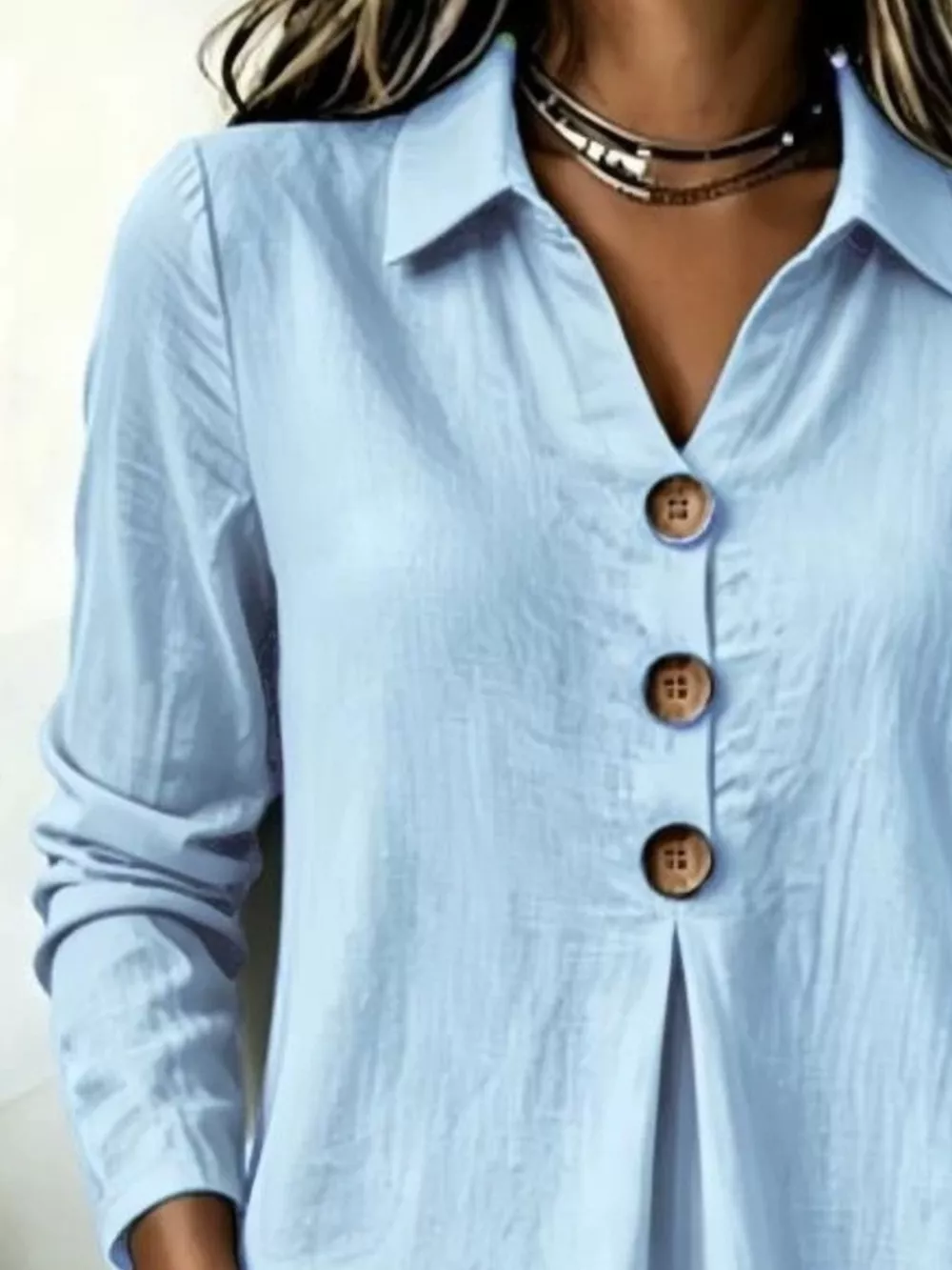 Button Detail Long Sleeve Blouse, image 6