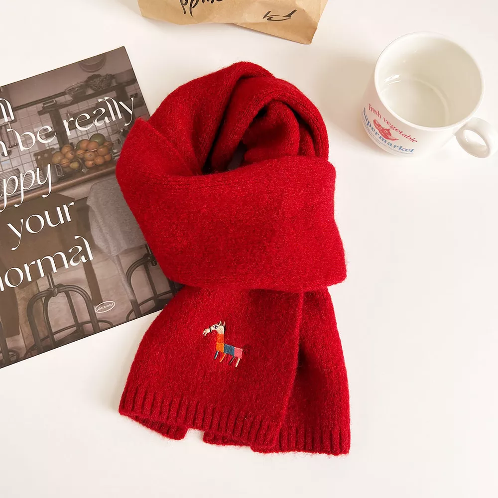 Embroidered Warm Winter Scarf, image 2
