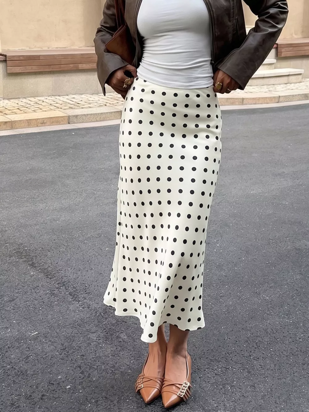 Polka Dot Midi Skirt, image 6