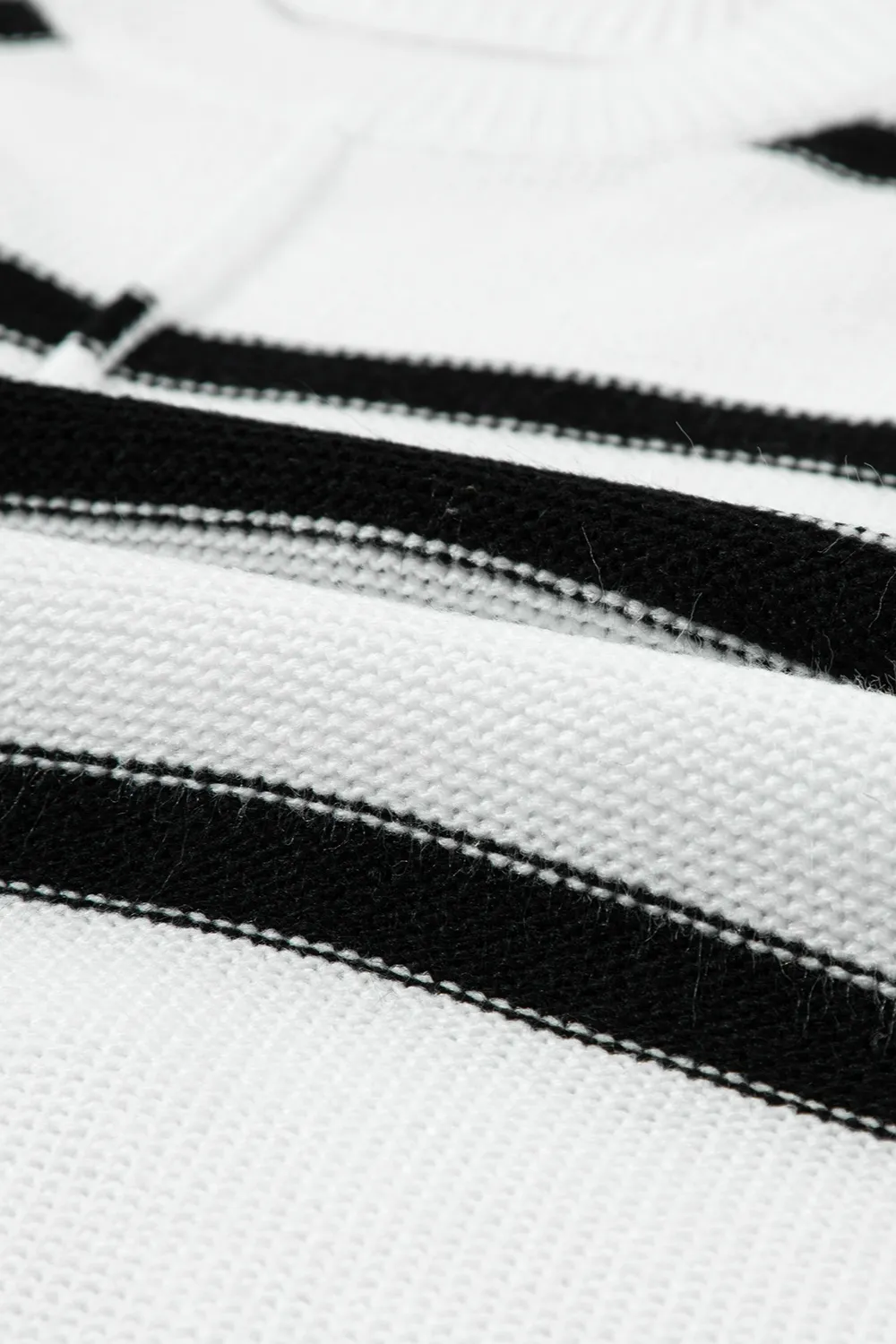 Striped Round Neck Cap Sleeve Sweater, image 5