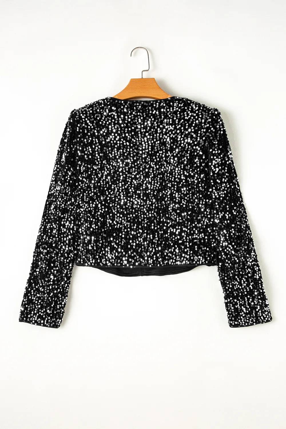 Sequin Open Front Long Sleeve Jacket, image 6