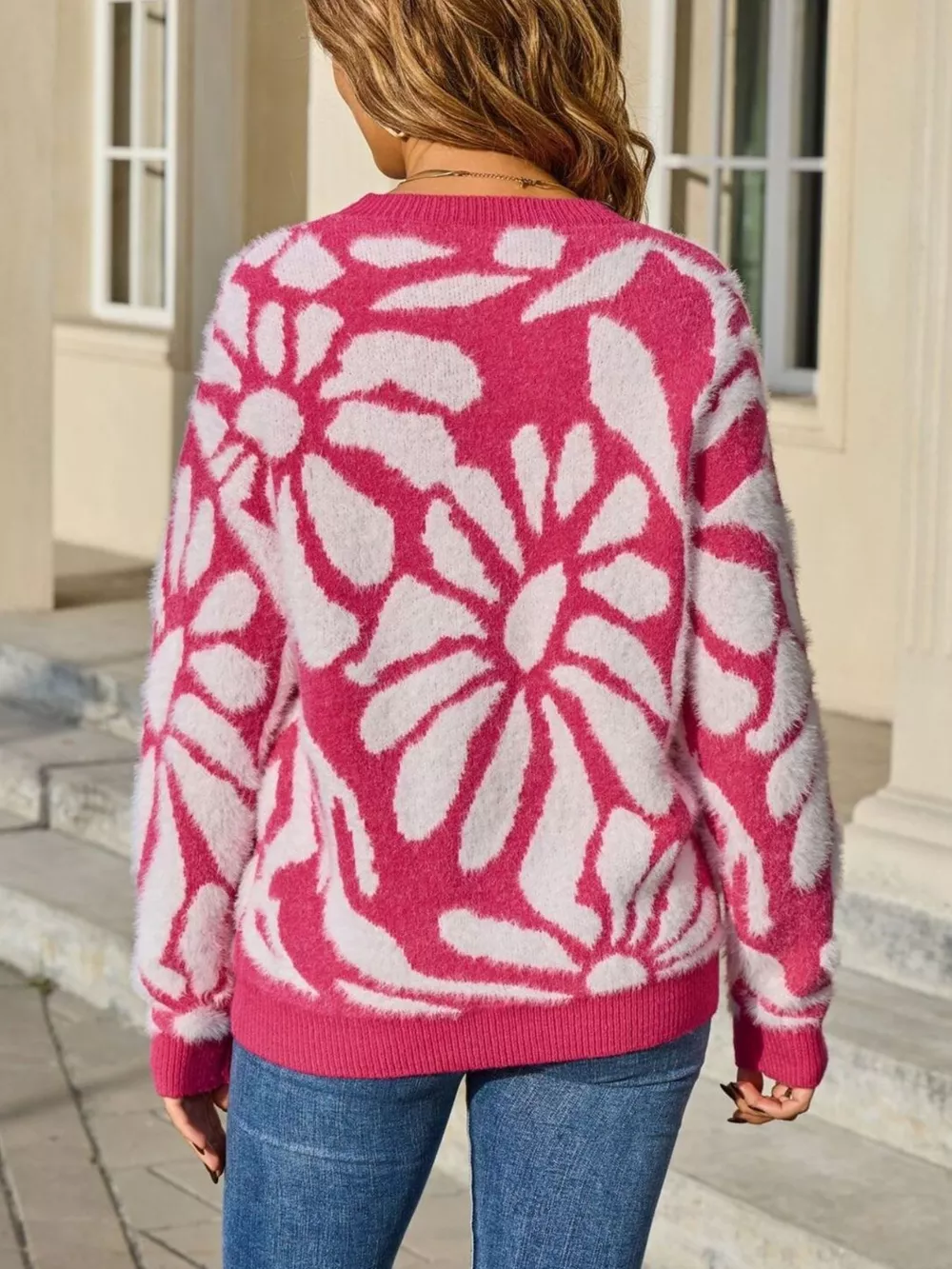 Fuzzy Knit Round Neck Sweater, image 17