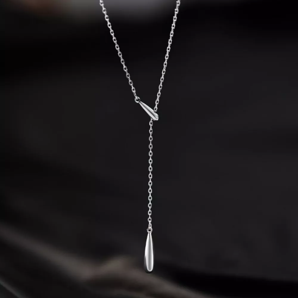 925 Sterling Silver Y-Shaped Pendant Necklace, image 6
