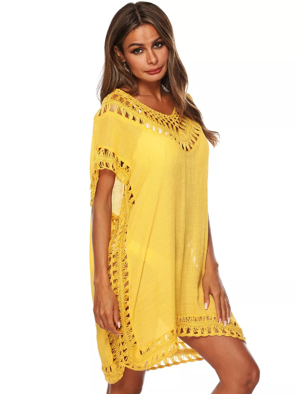 Crochet Trim V-Neck Cover-Up Dress, image 10
