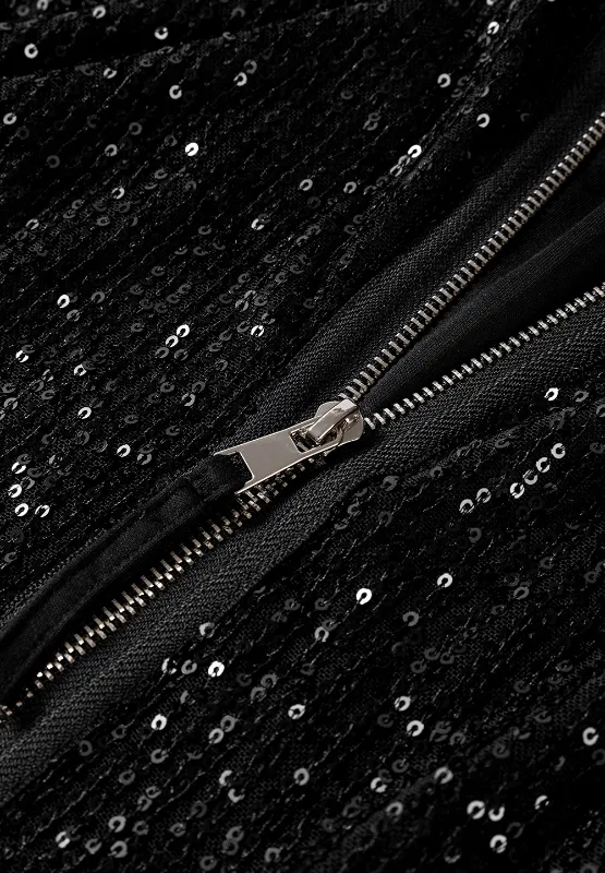 Sequin Zip Up Long Sleeve Jacket, image 5