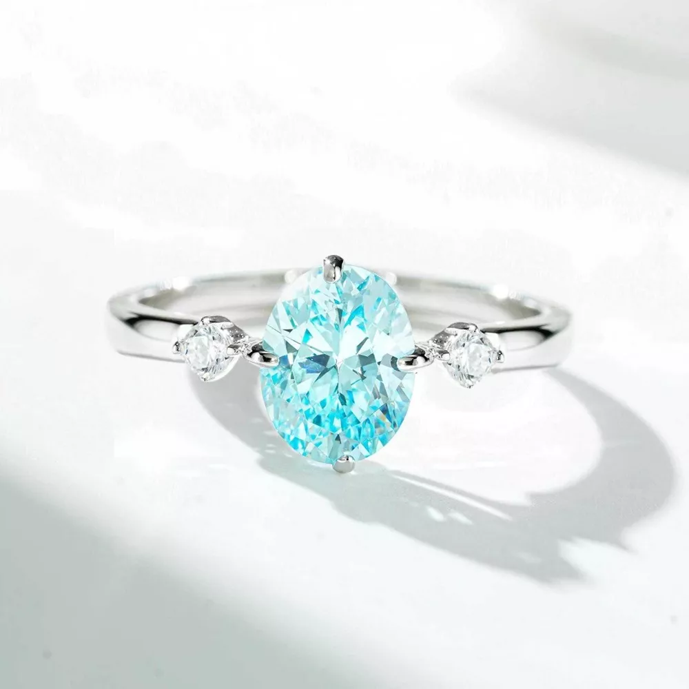 925 Sterling Silver Zircon Oval-Cut Ring, image 4