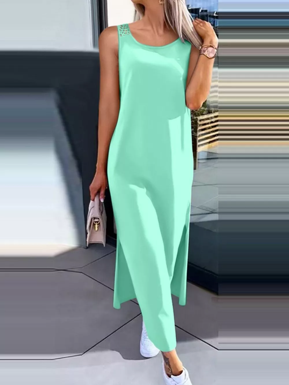 Side Slit Sleeveless Maxi Dress, image 5