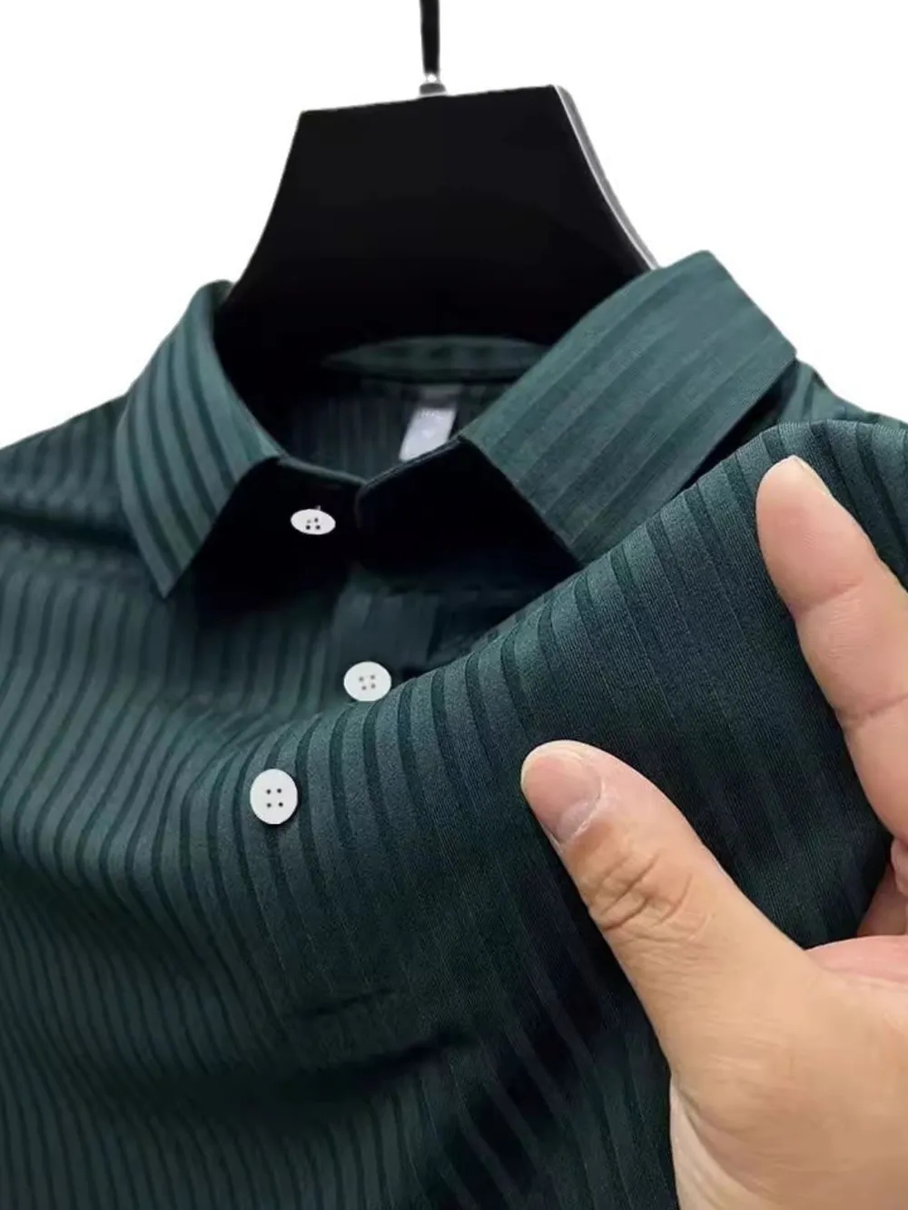 Men's Full Size Button Detail Short Sleeve Polo Plus Size, image 5