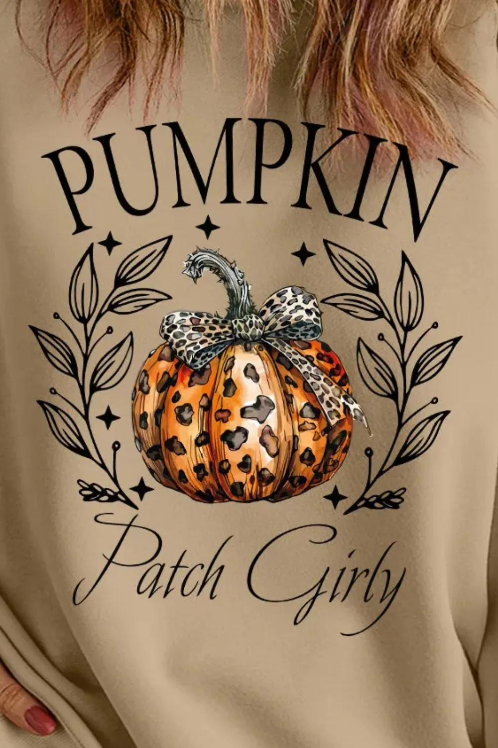 Plus Size Pumpkin Graphic Long Sleeve Sweatshirt, image 2